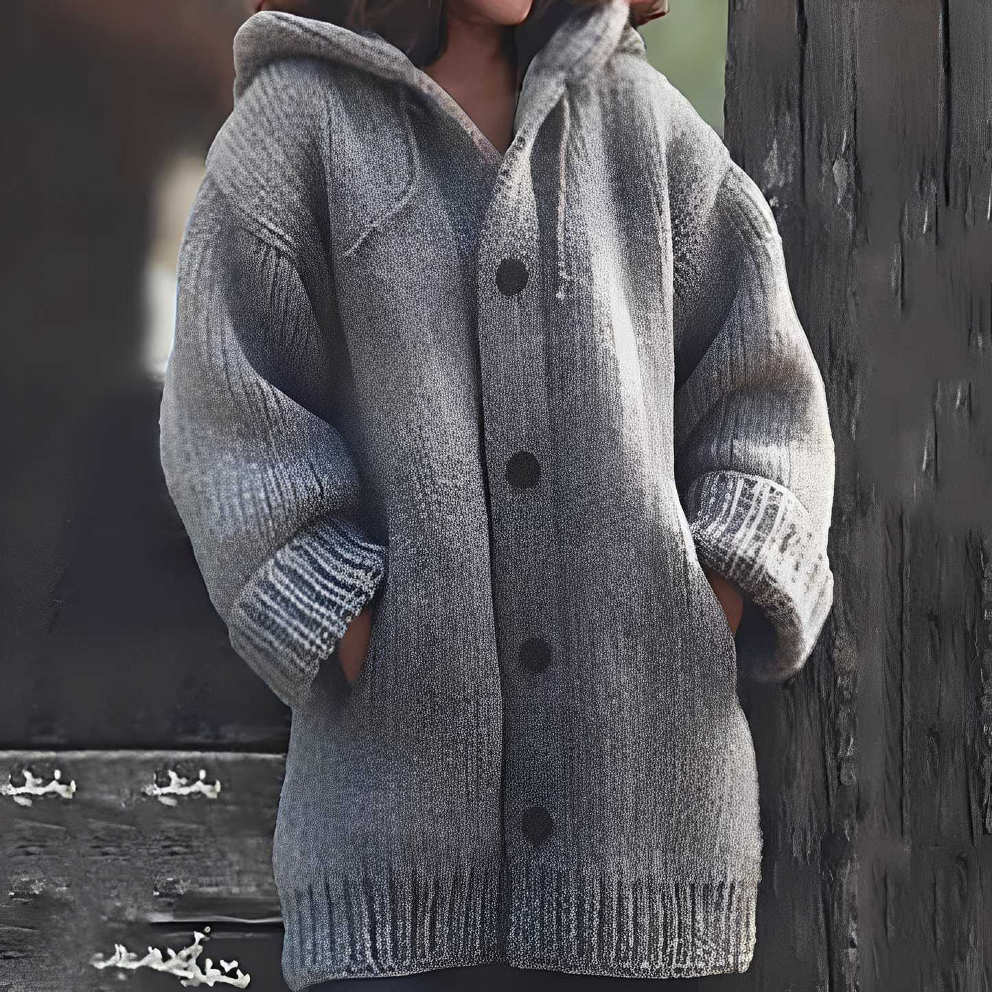 Jaqueline - Bequeme Damen-Strickjacke mit Kapuze