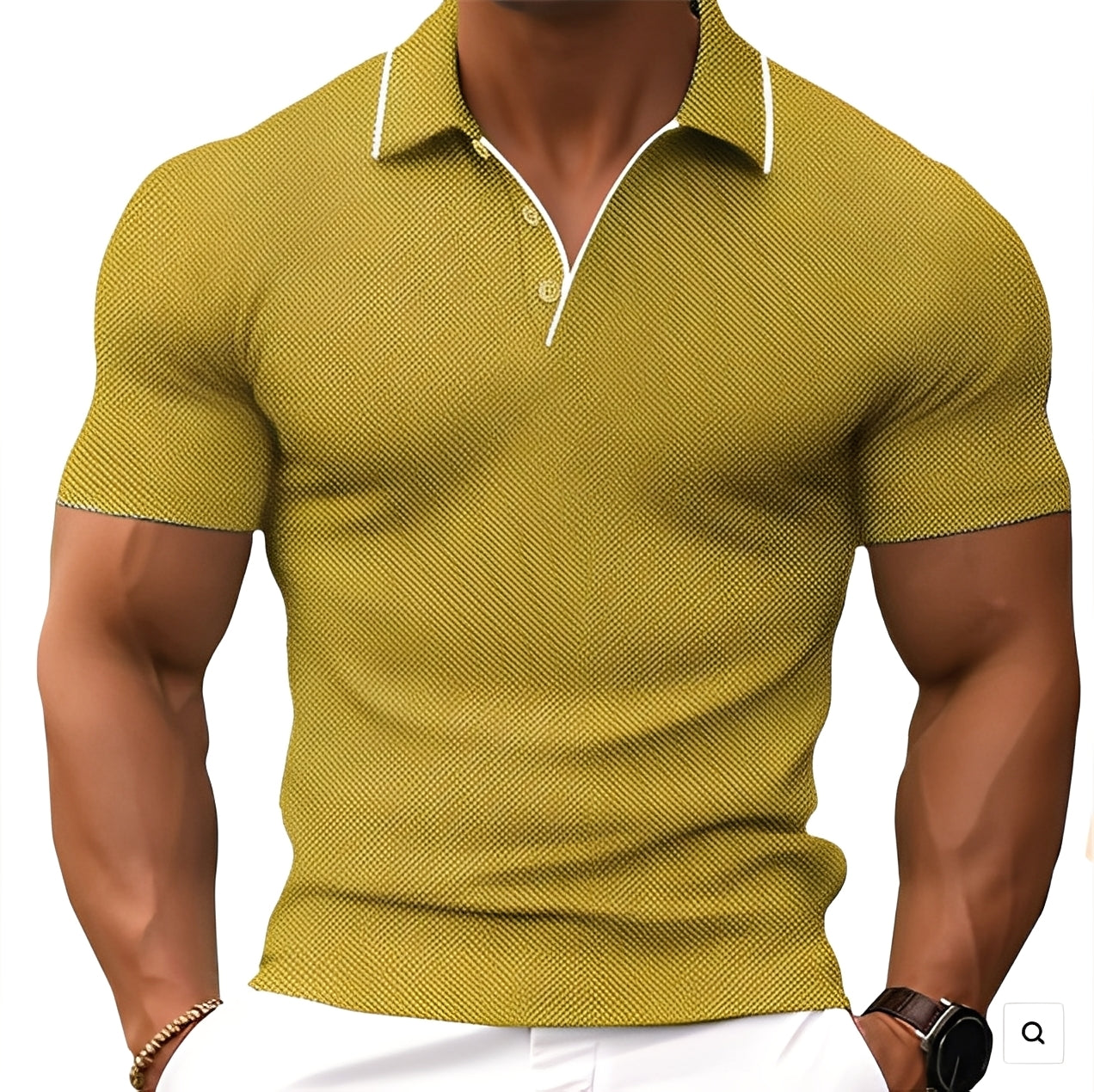 Florence - Weites Herren-Poloshirt mit Knöpfen