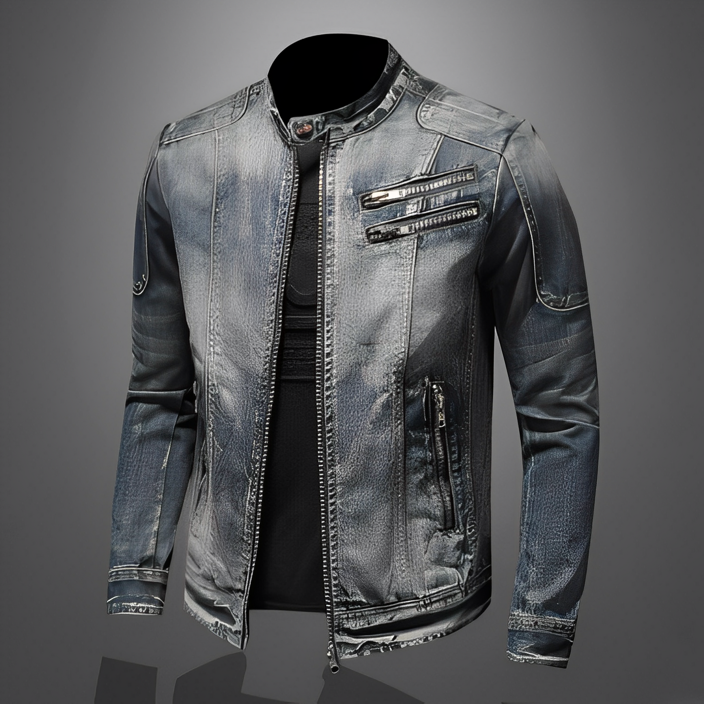 Lucas - Trendige Jeansjacke für Männer mit Taschen