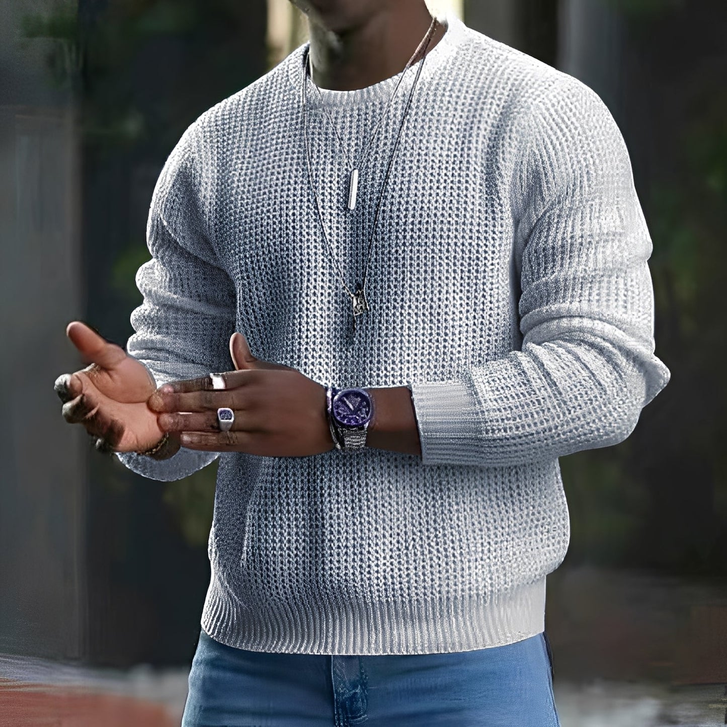 Luke - Bequemer Herrenpullover mit langen Ärmeln