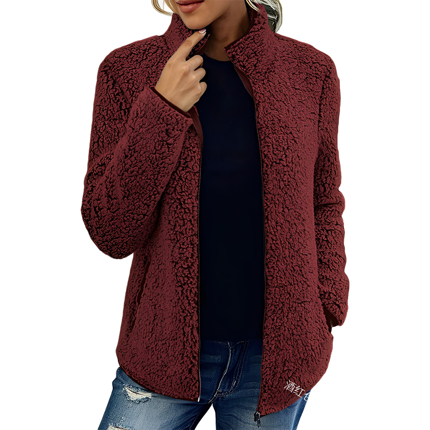 Alethea - Damen Fleece-Samtmantel im eleganten Design
