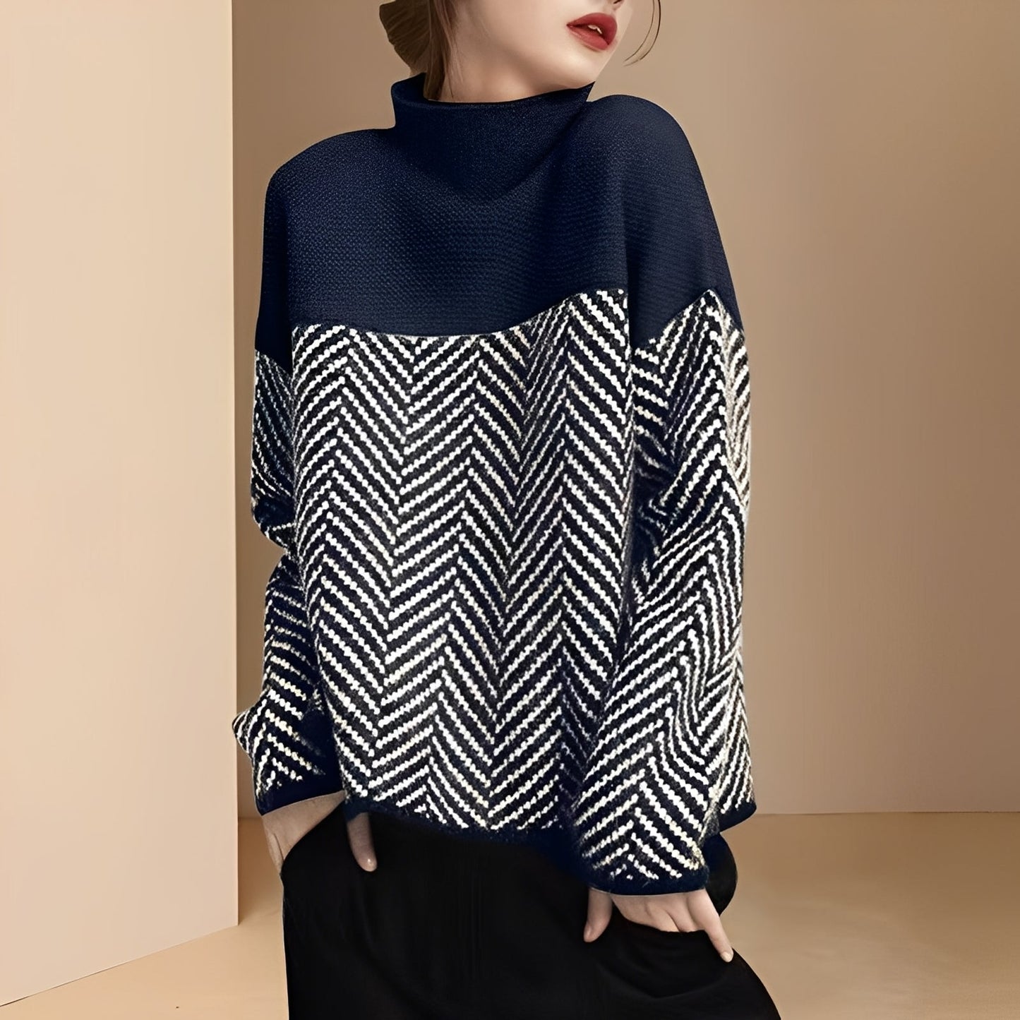 Antonia - Schicker Patchwork-Pullover für Damen