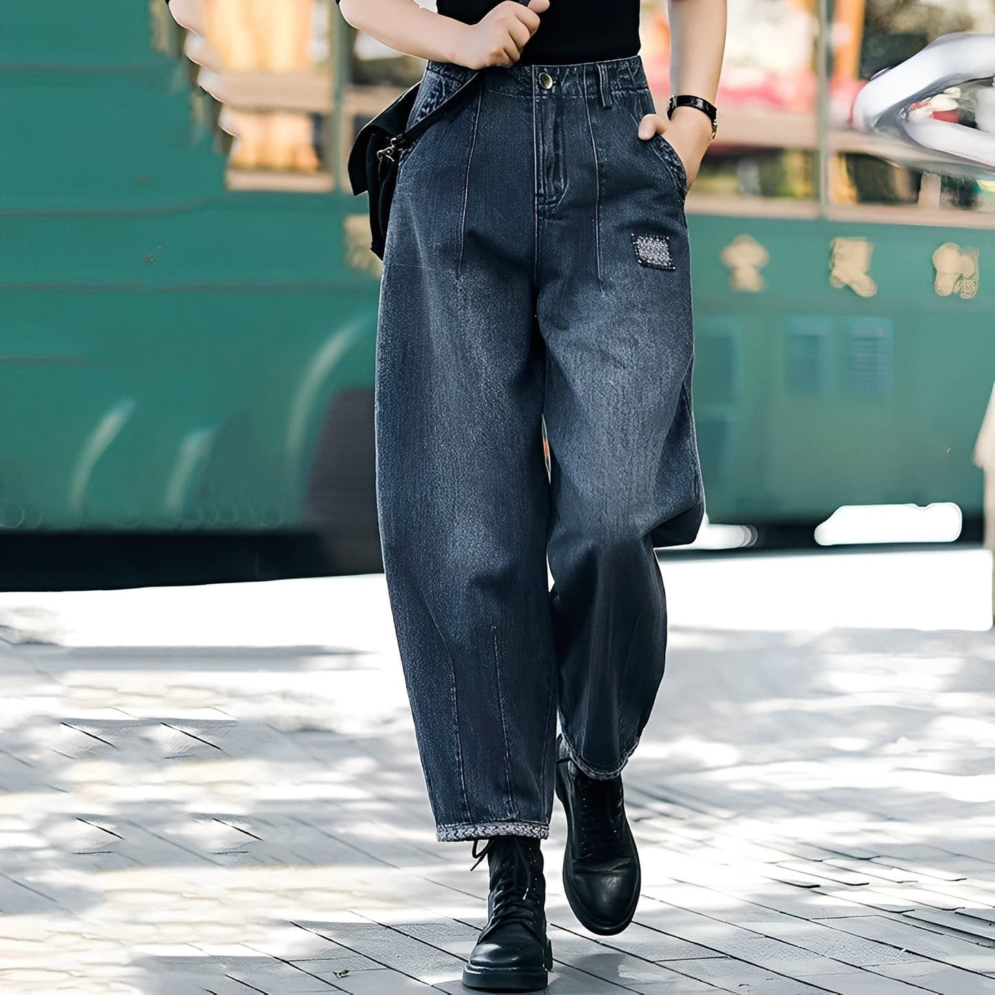 Shirlee - Trendige Damenjeans mit hohem Bund