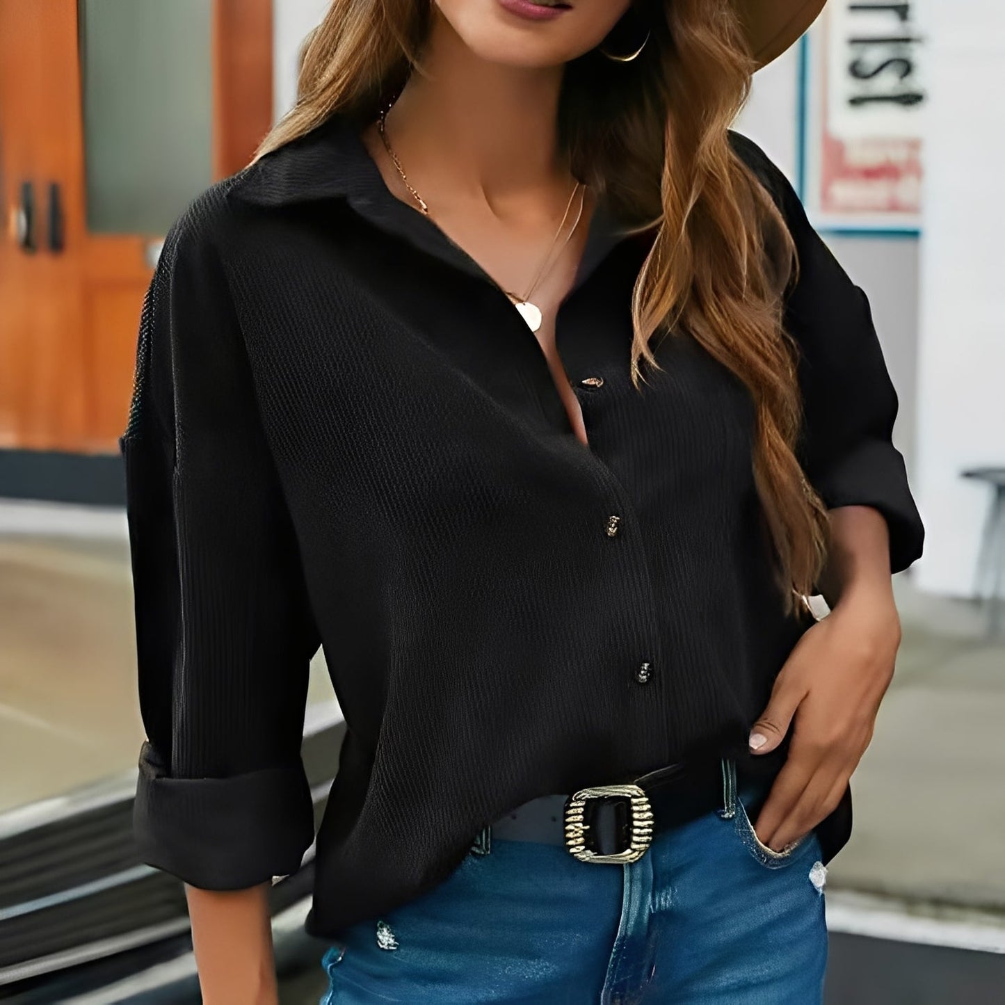 Everly - Bequeme, lockere Cordbluse für Damen