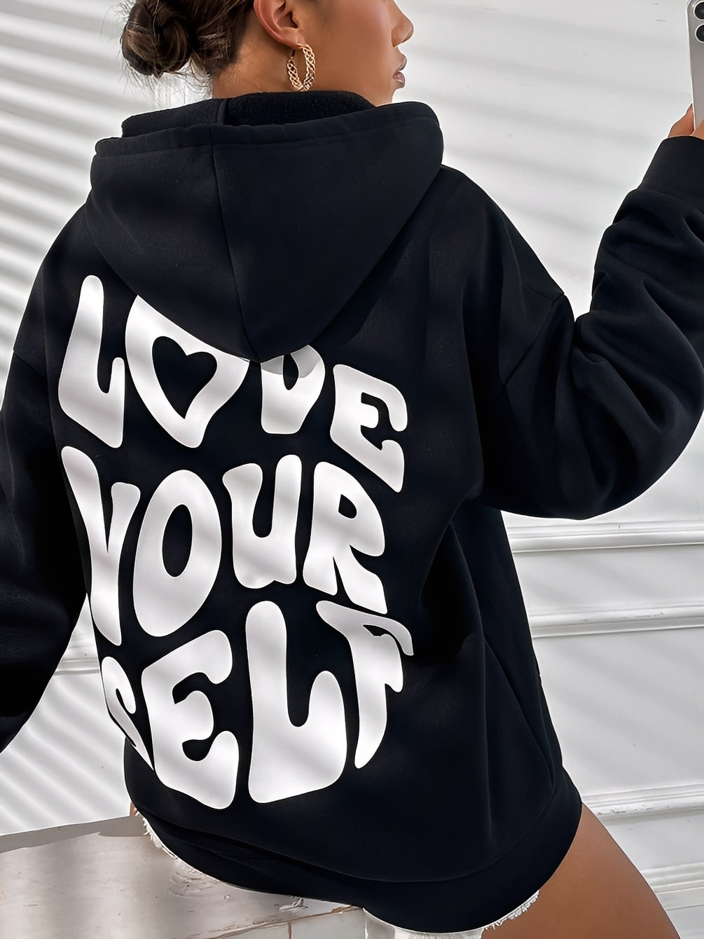 Rebeccah - Locker geschnittener Damen-Hoodie mit Aufdruck