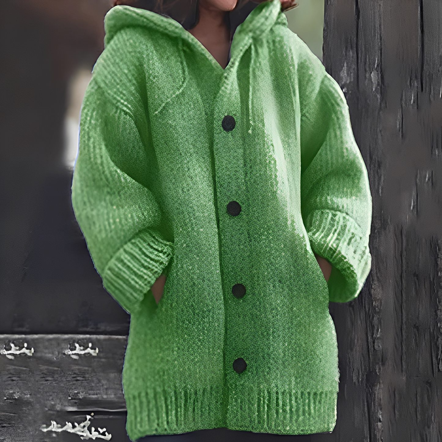 Jaqueline - Bequeme Damen-Strickjacke mit Kapuze