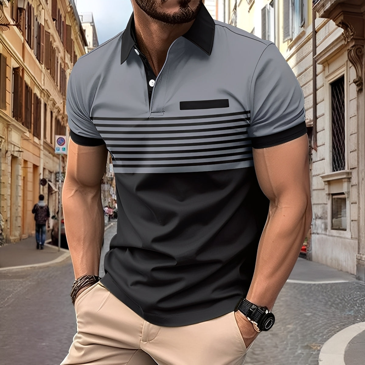 Rayden - Elegantes Herren-Poloshirt mit Streifen