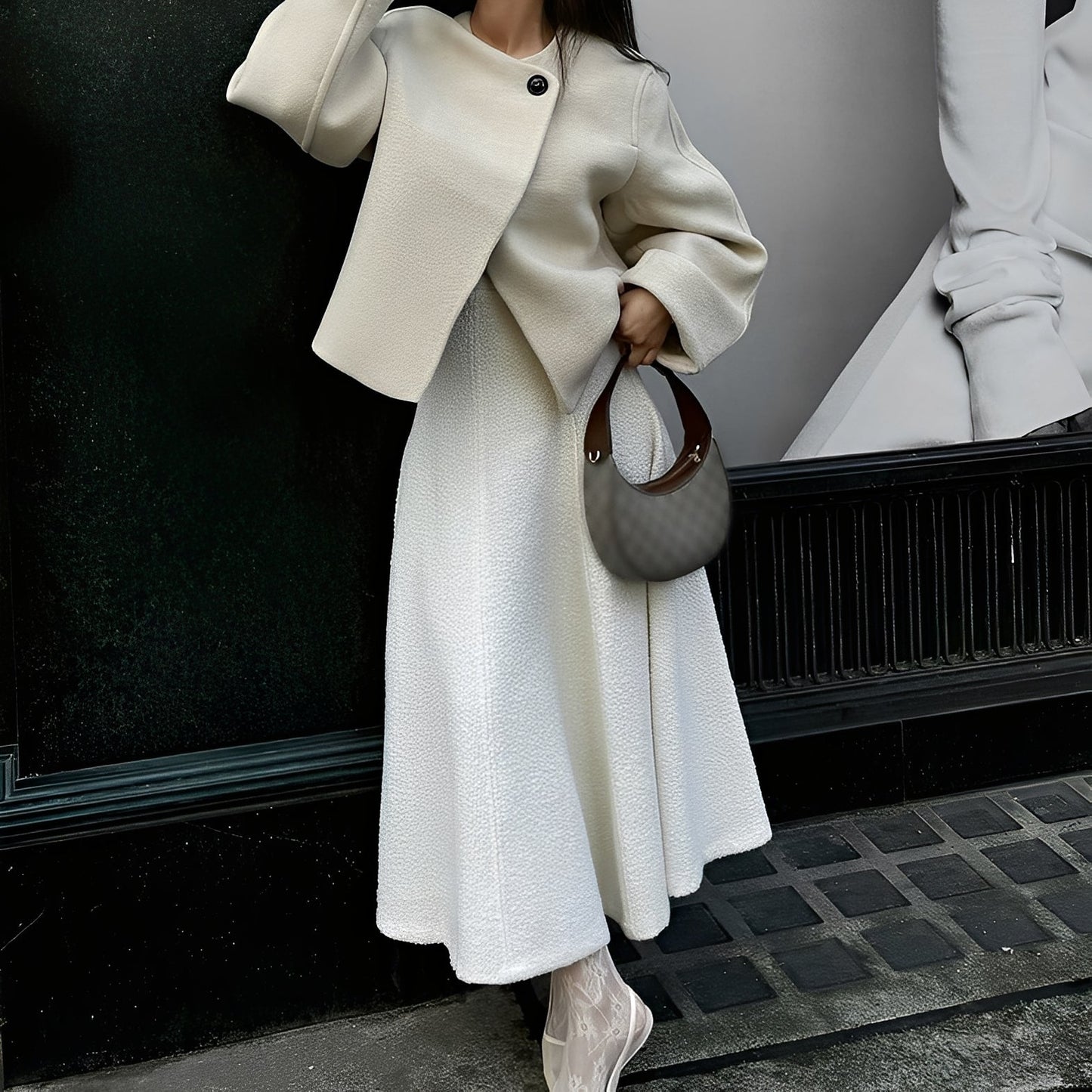 Beatrice - Eleganter kurzer Wollmantel für Damen