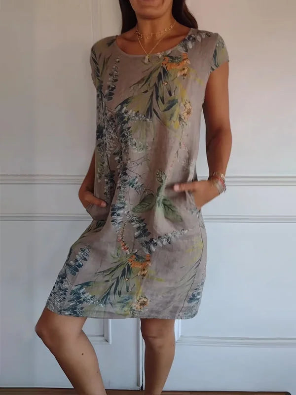 Britt – Kleid mit Muster und rundem Halsausschnitt