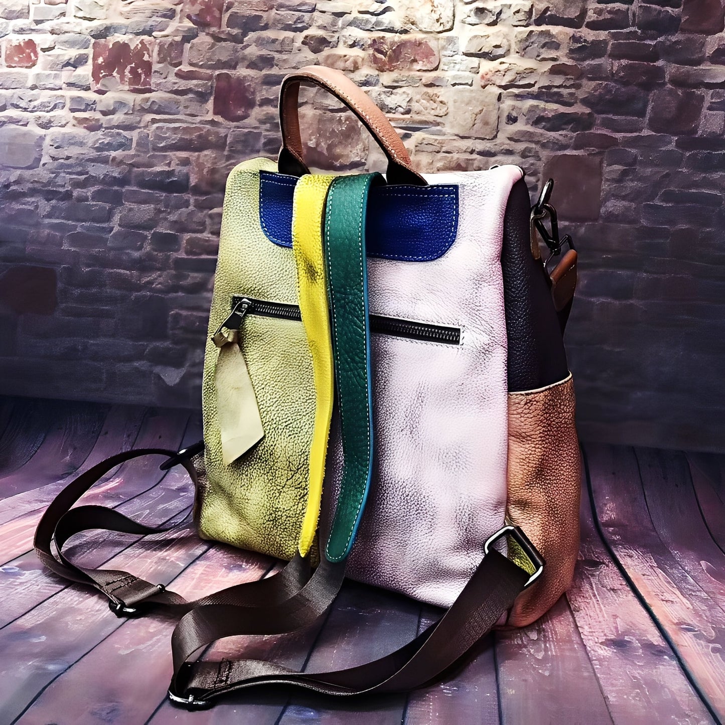 Alayna - Klassischer Damen Leder Rucksack