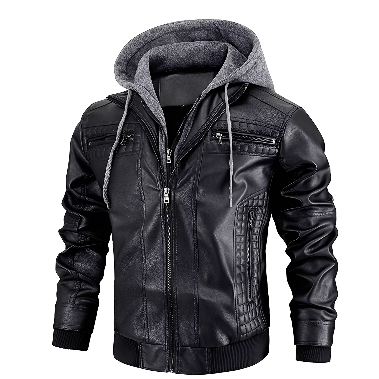 Everard - Klassische Motorradjacke für Männer mit Kapuze