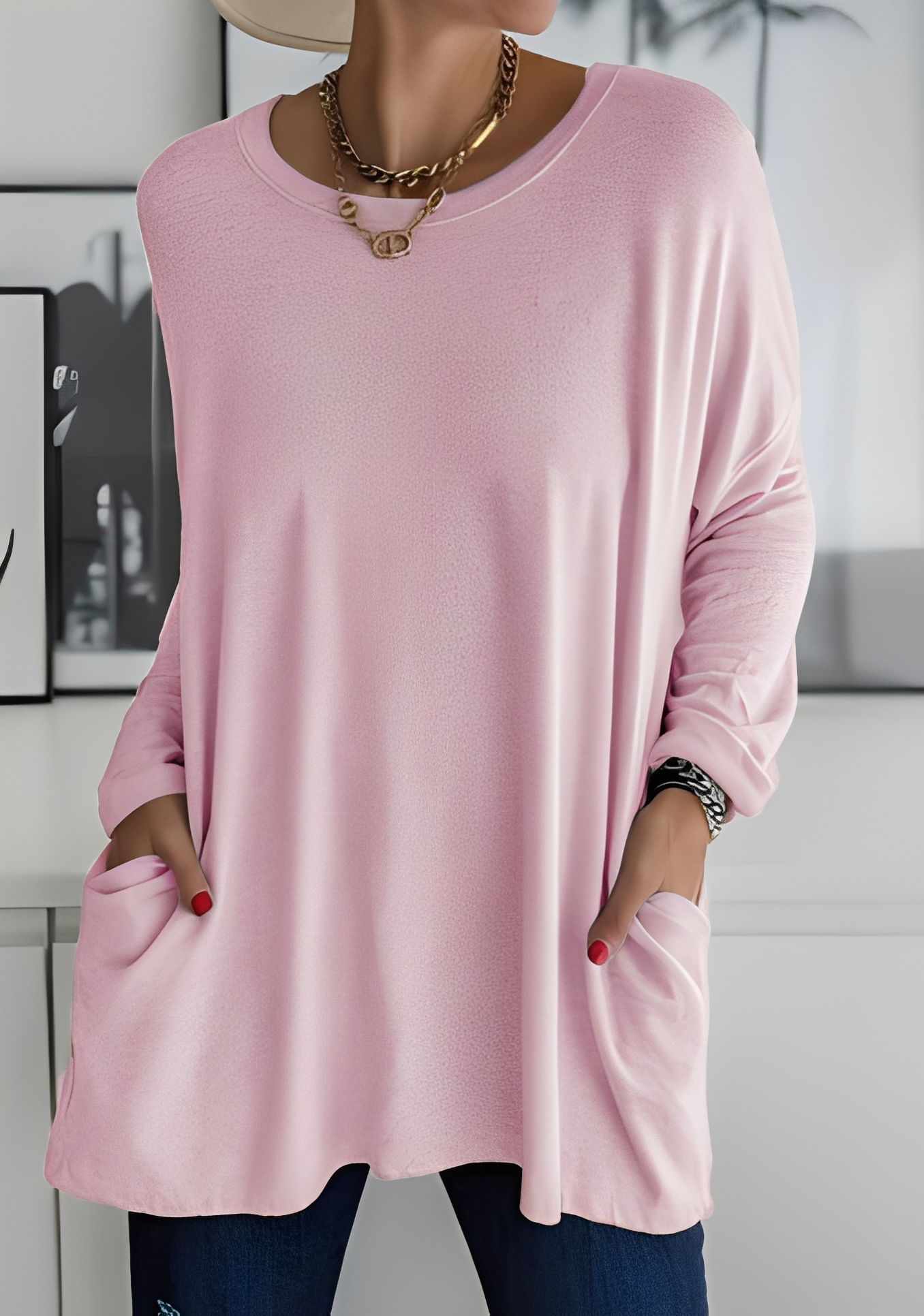 Krystle - Damen-Langarmshirt mit Taschen für Bequemlichkeit