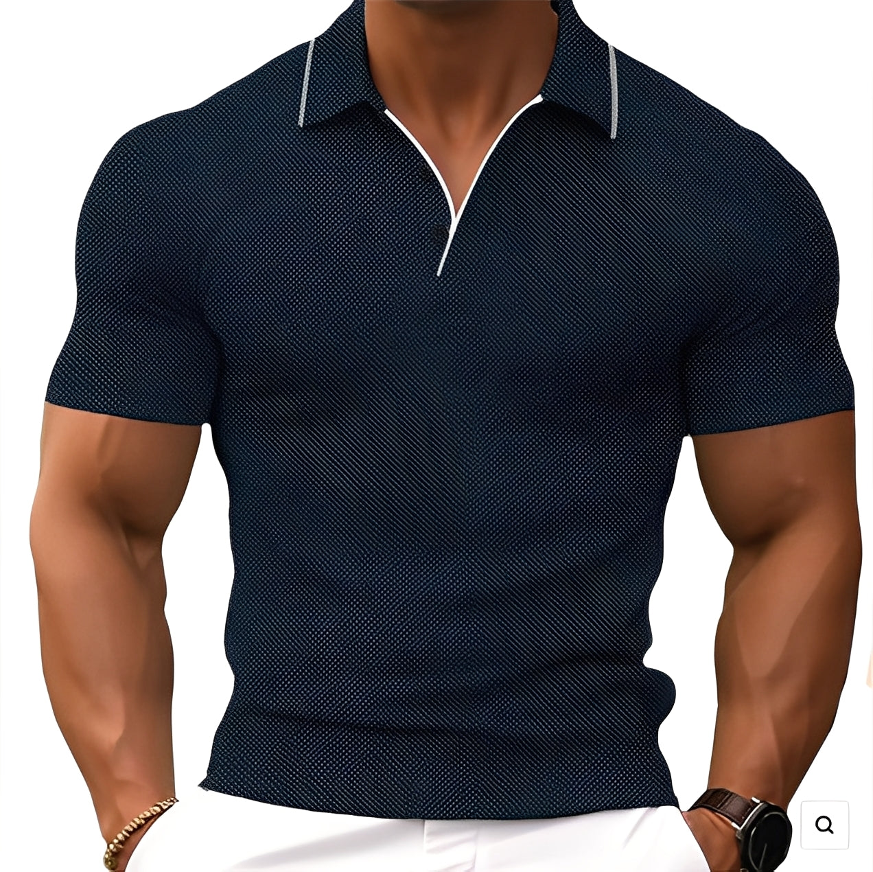 Florence - Weites Herren-Poloshirt mit Knöpfen