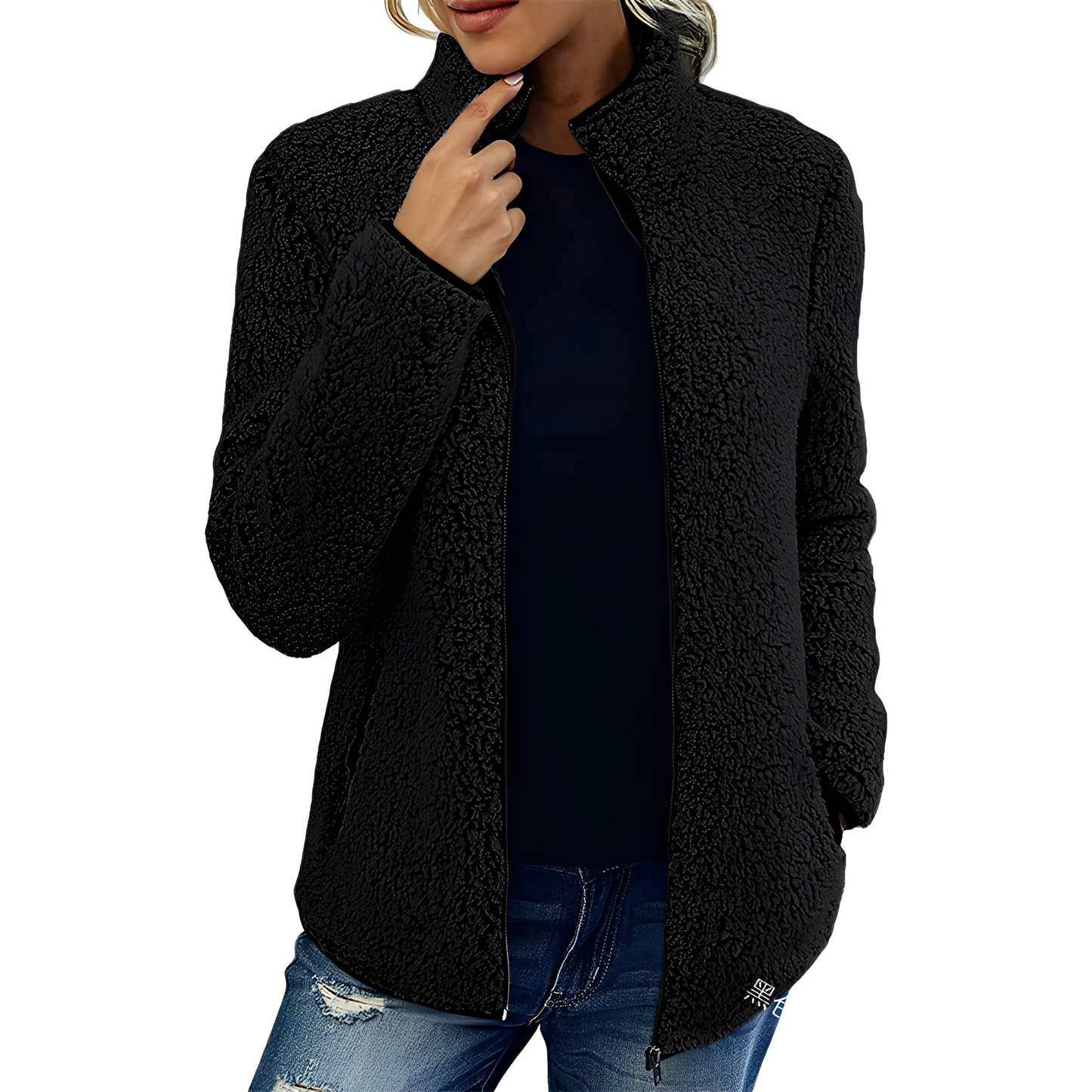 Alethea - Damen Fleece-Samtmantel im eleganten Design