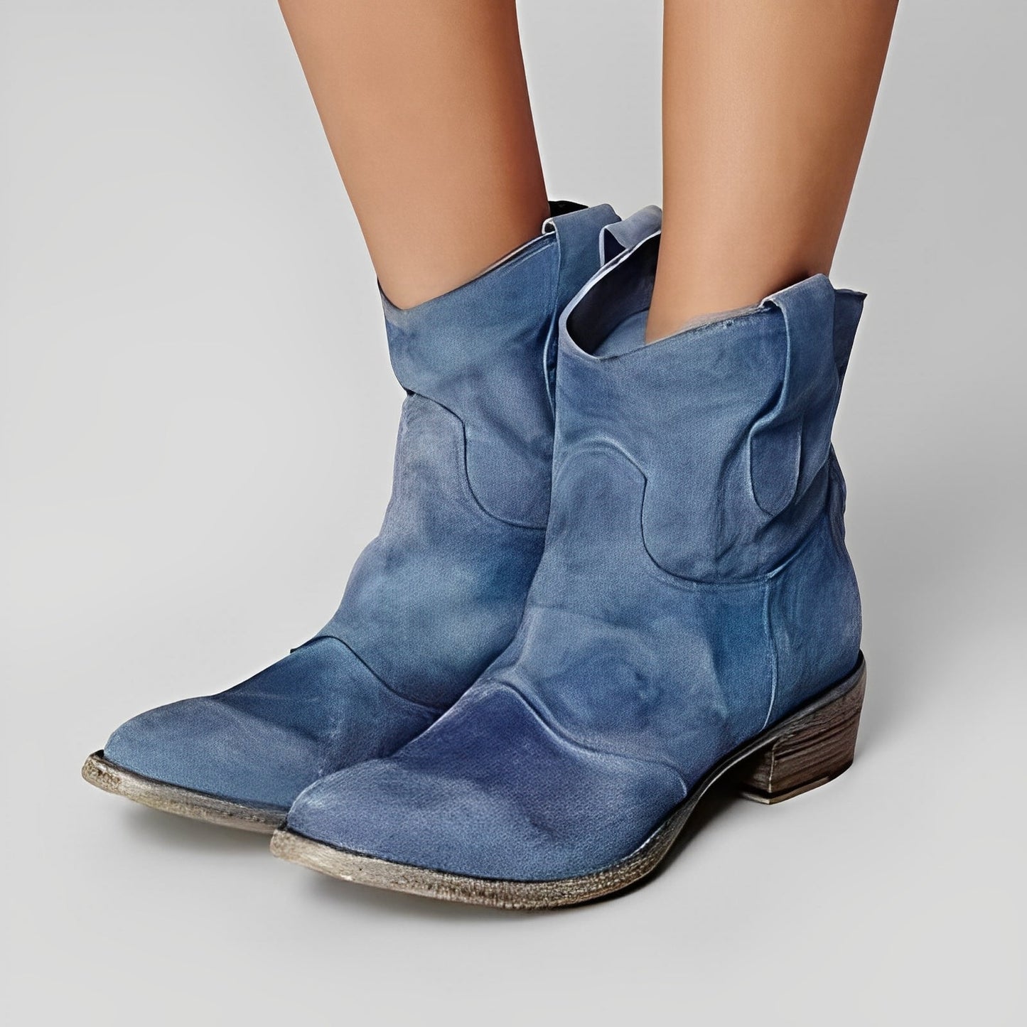 Adaline - Damen-Cowboystiefel im Vintage-Look mit niedrigem Absatz