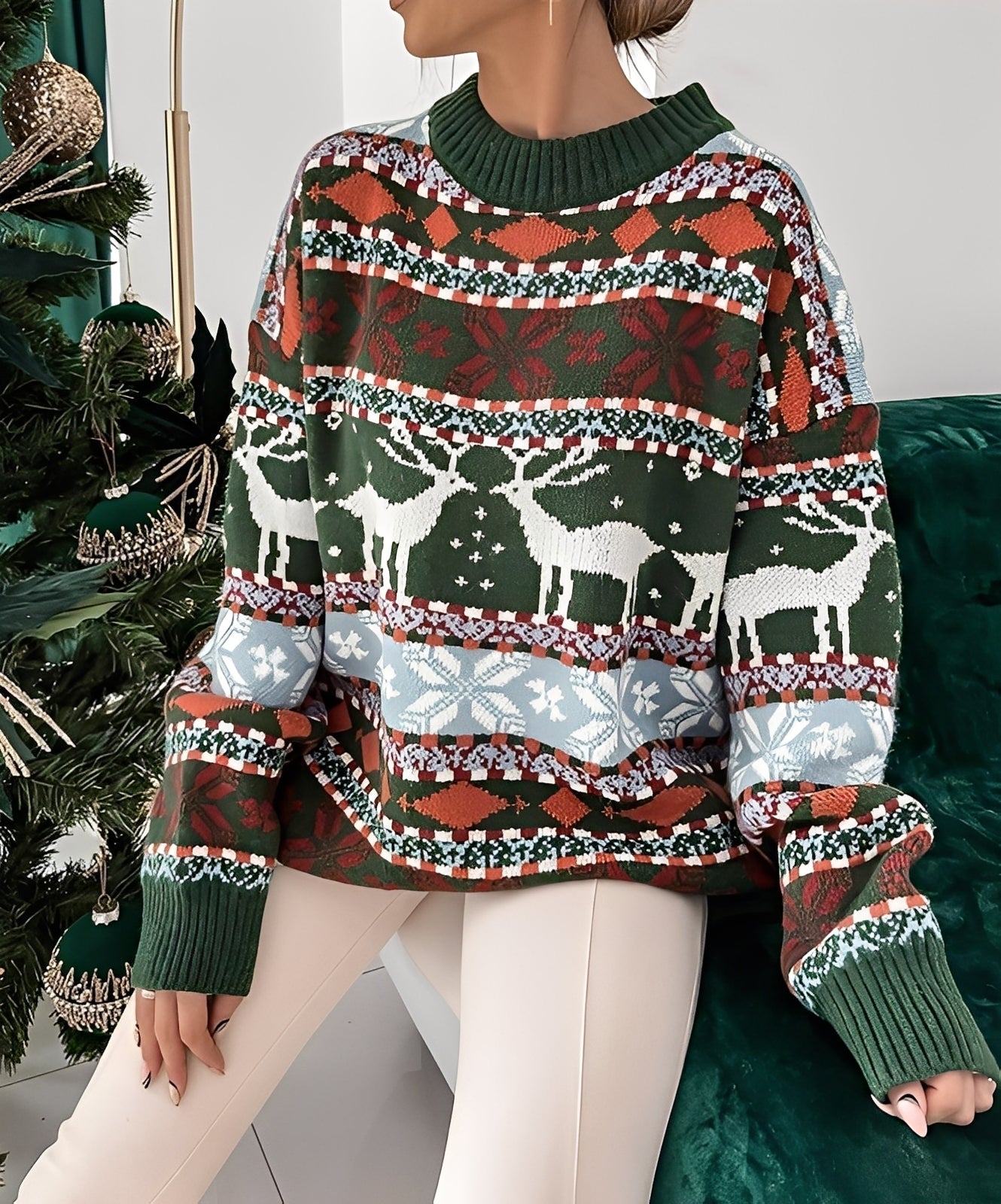 Carolina - Bequemer Damenpullover mit Weihnachtsmotiv