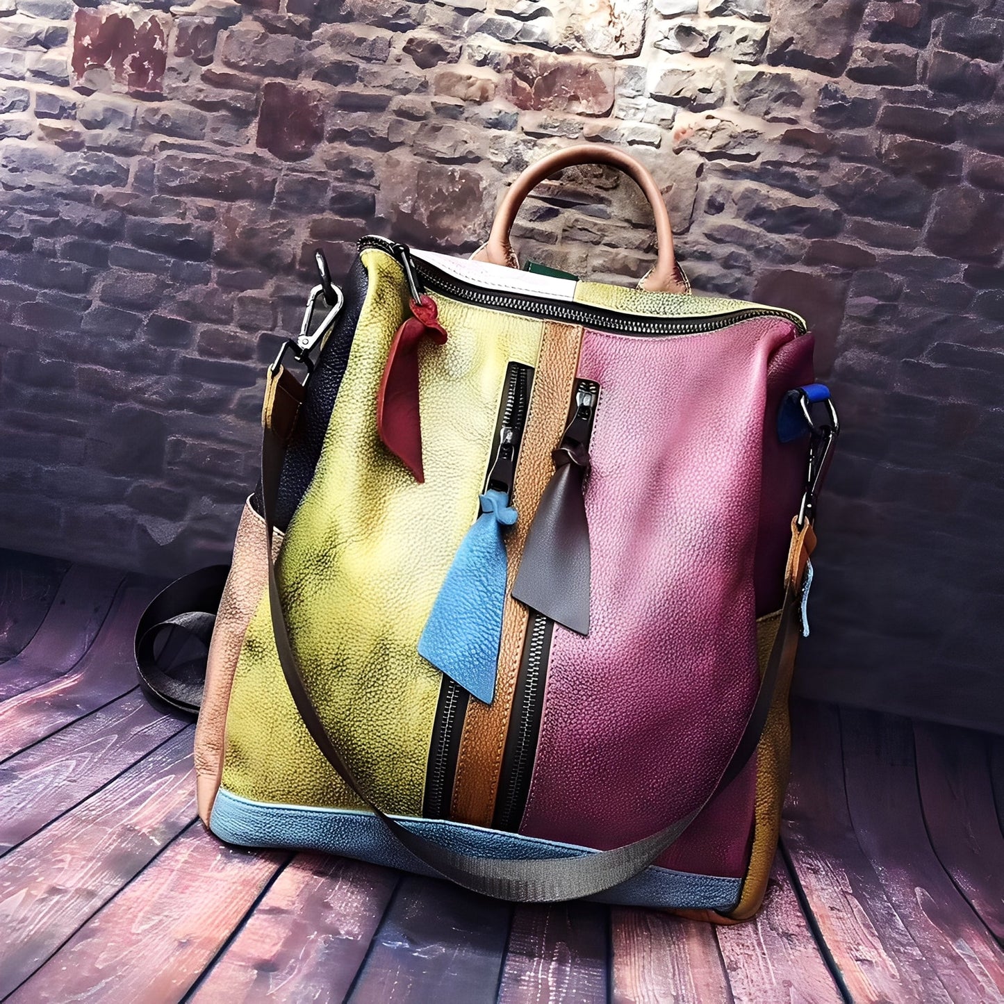 Alayna - Klassischer Damen Leder Rucksack