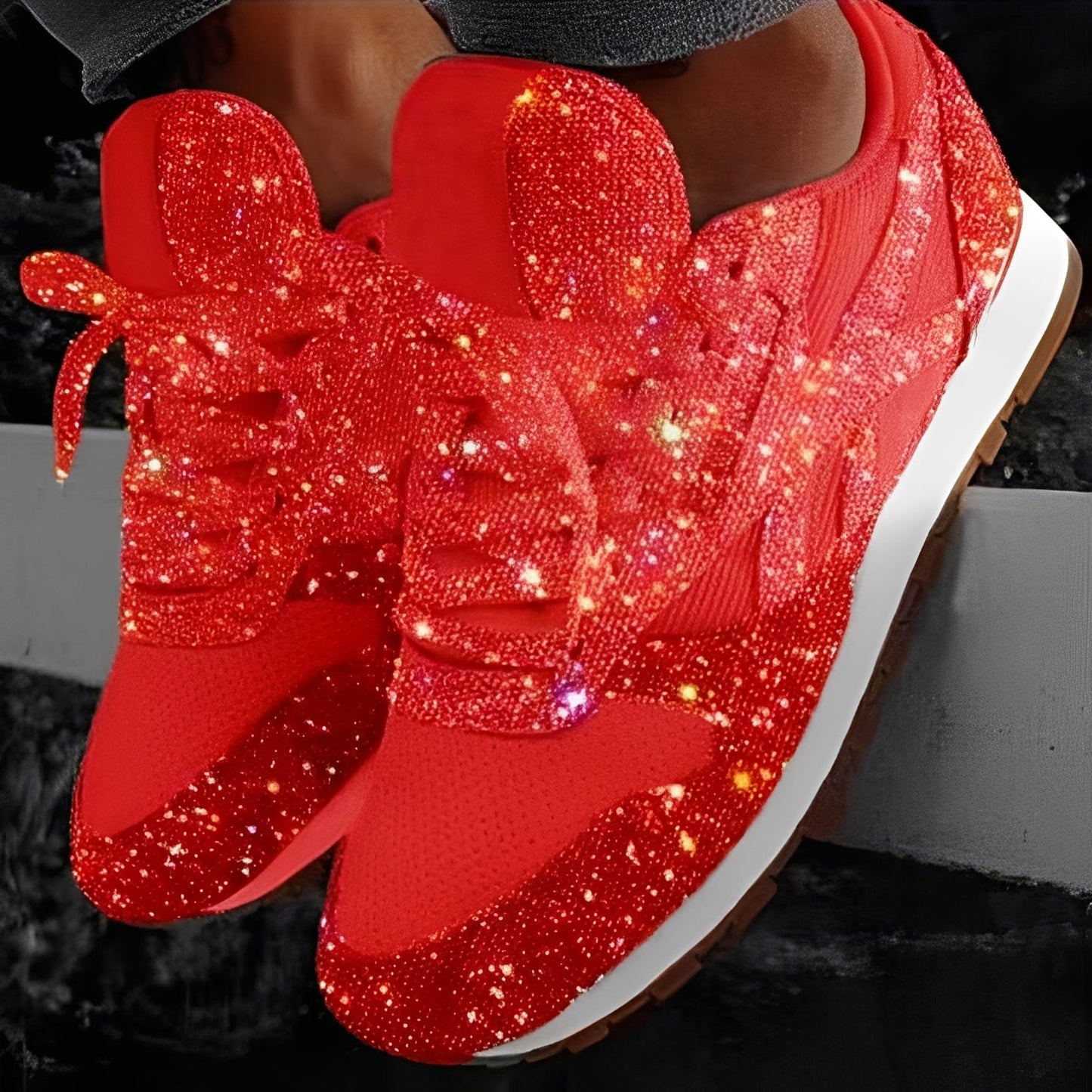 Kaycee - Glänzende und bequeme Muffin-Sneaker für Damen