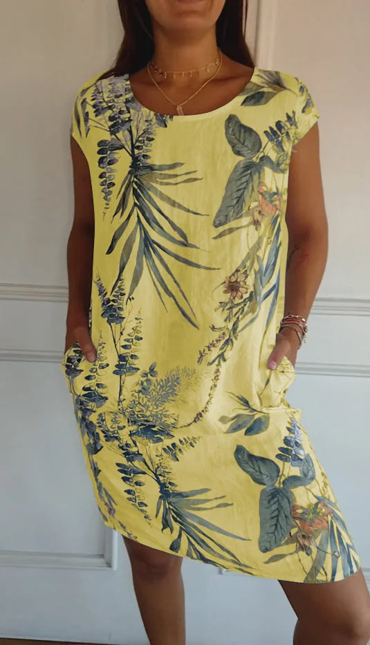 Britt – Kleid mit Muster und rundem Halsausschnitt