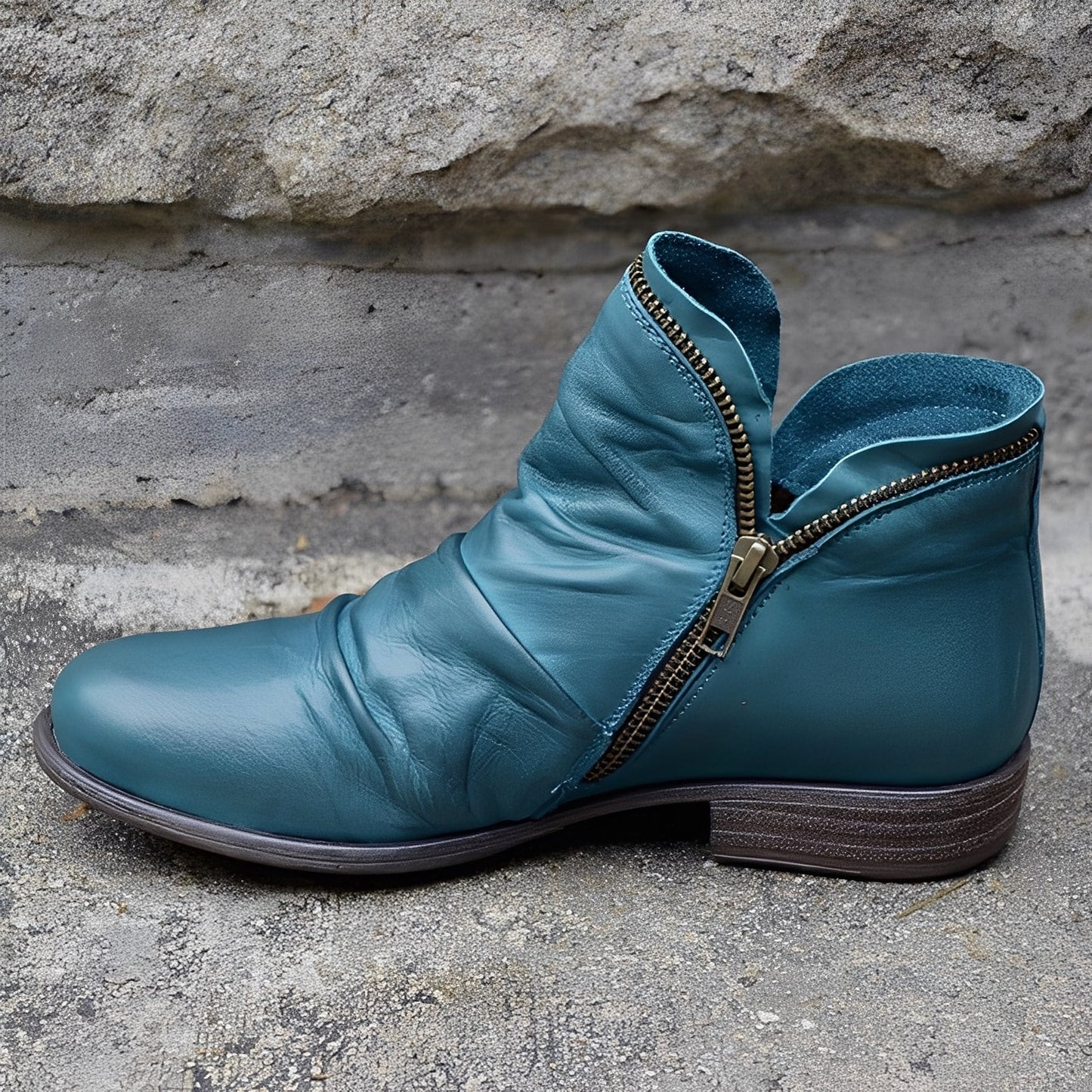 Veronica - Klassische Damenlederstiefel mit Reißverschluss