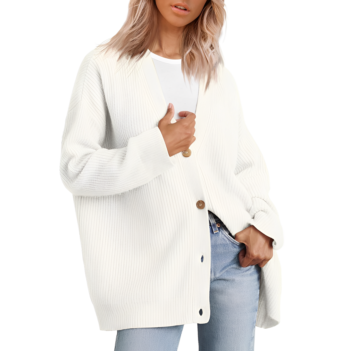 Christal - Bequemer, locker geschnittener Damen-Cardigan