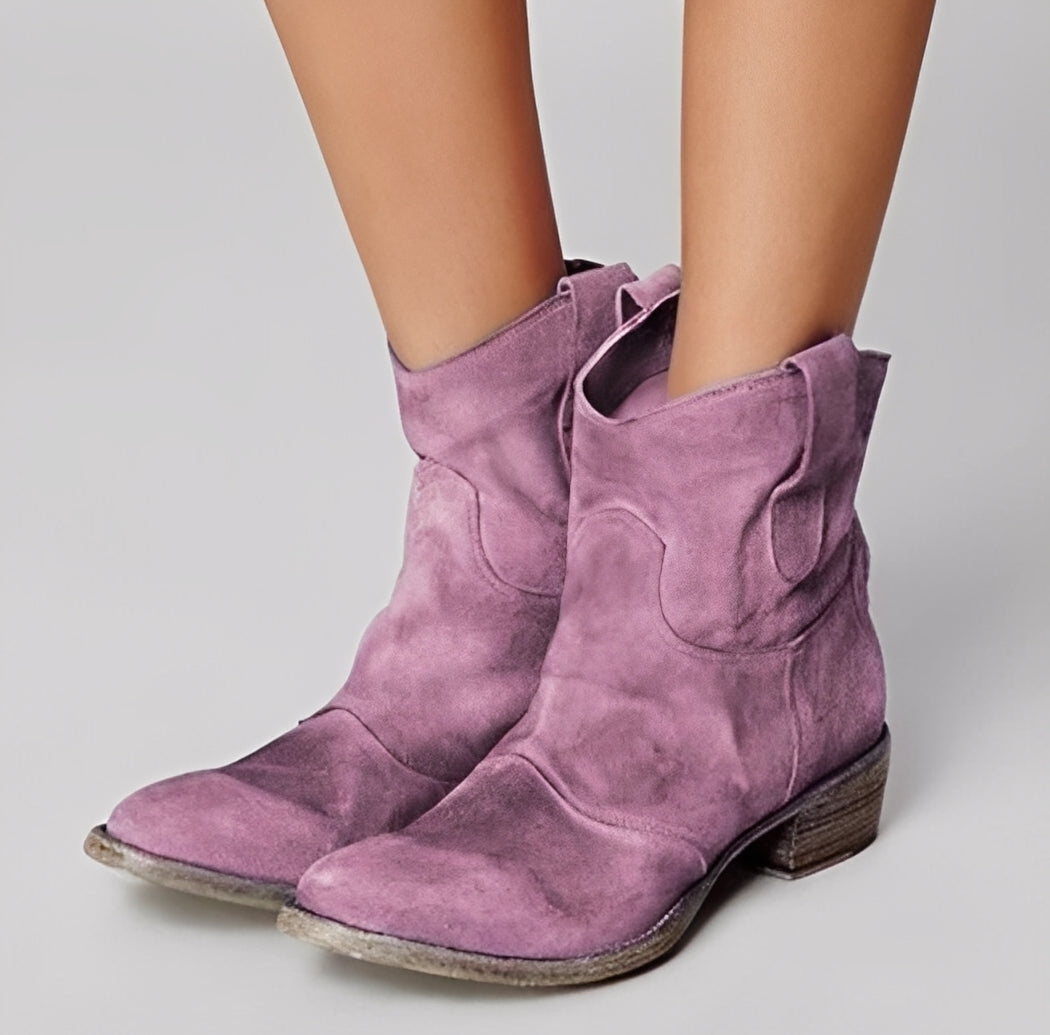 Adaline - Damen-Cowboystiefel im Vintage-Look mit niedrigem Absatz