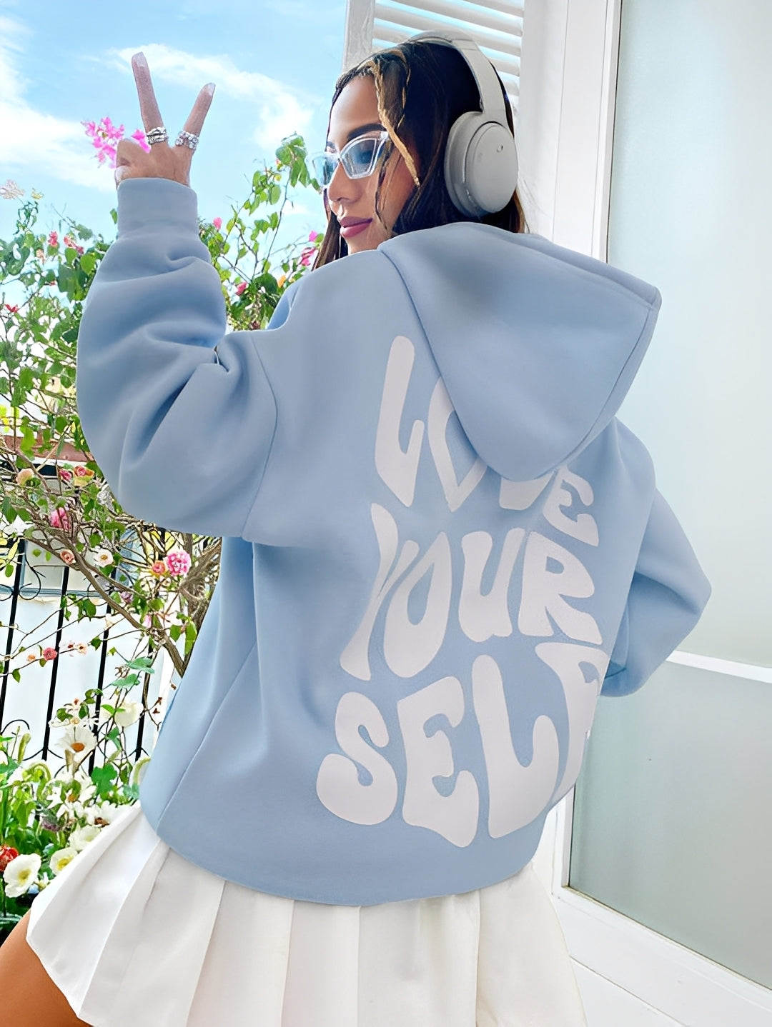 Rebeccah - Locker geschnittener Damen-Hoodie mit Aufdruck