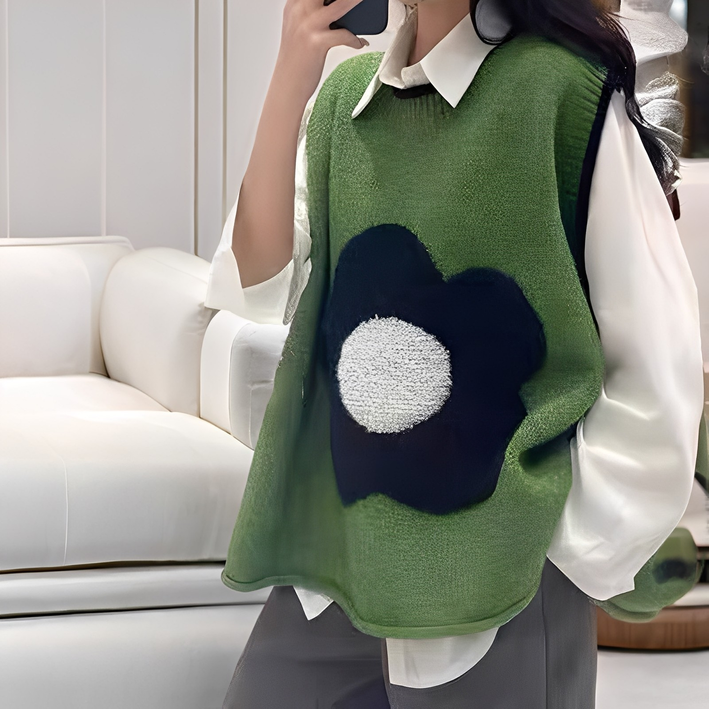 Lavina - Bequeme Weste mit Blumenmuster für Frauen