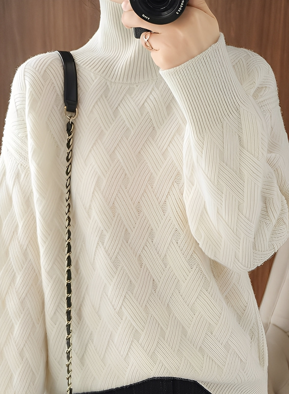 Ryanne - Bequemer Damen-Kaschmir-Rollkragenpullover