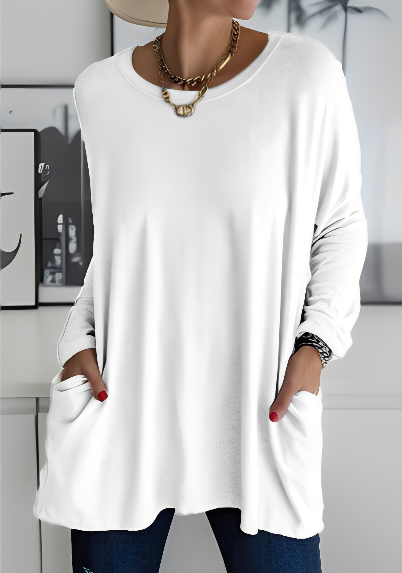 Krystle - Damen-Langarmshirt mit Taschen für Bequemlichkeit