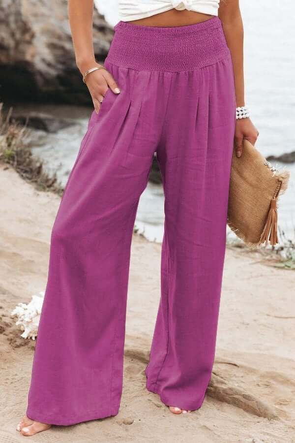 Quinley - Dehnbare Leinenhosen