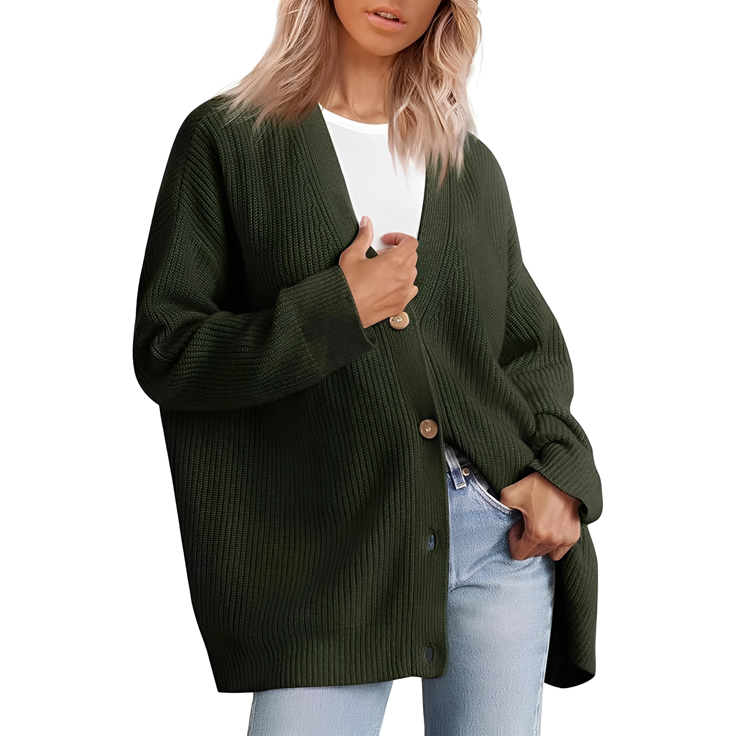 Christal - Bequemer, locker geschnittener Damen-Cardigan