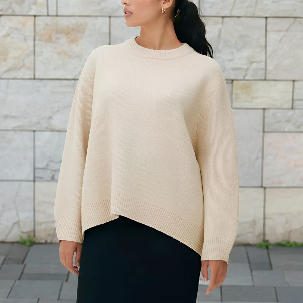 Shanelle - Klassischer Damenpullover mit rundem Kragen