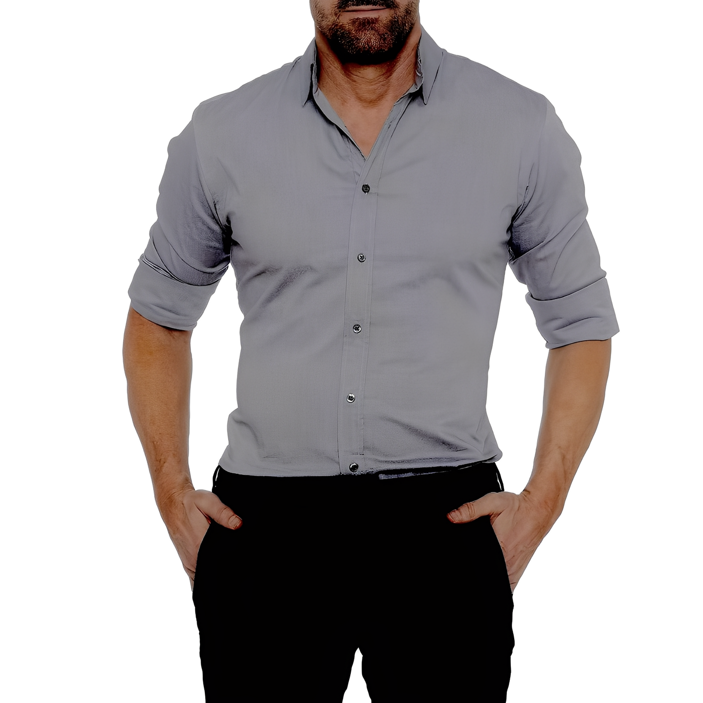 Andrew - Lässiges, offizielles, faltenfreies Herrenhemd