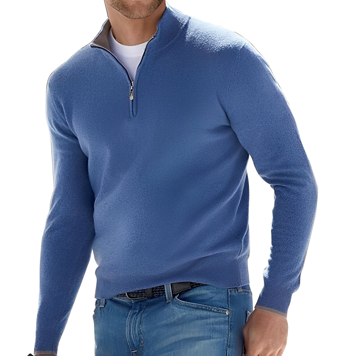 Nash - Herrenpullover mit kurzem Zipper