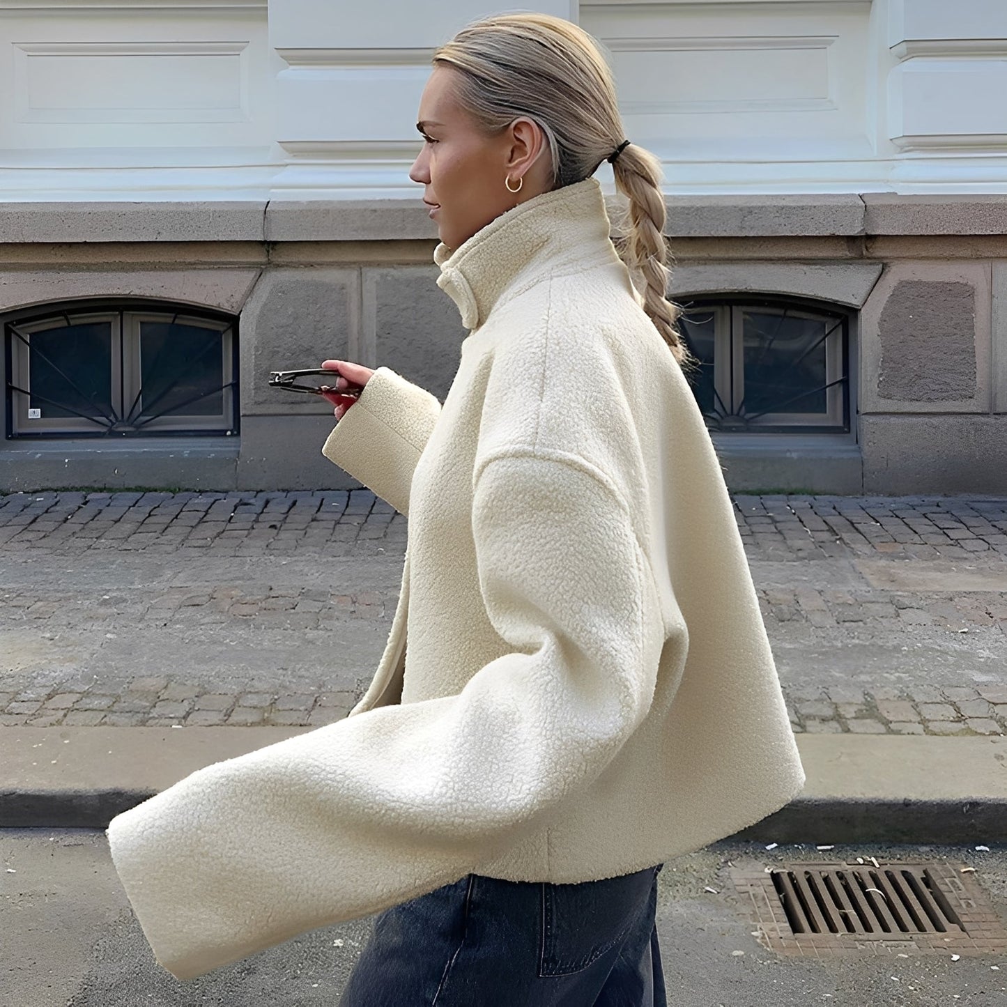 Shania - Moderner, weiter Oversize-Fleece-Mantel für Damen