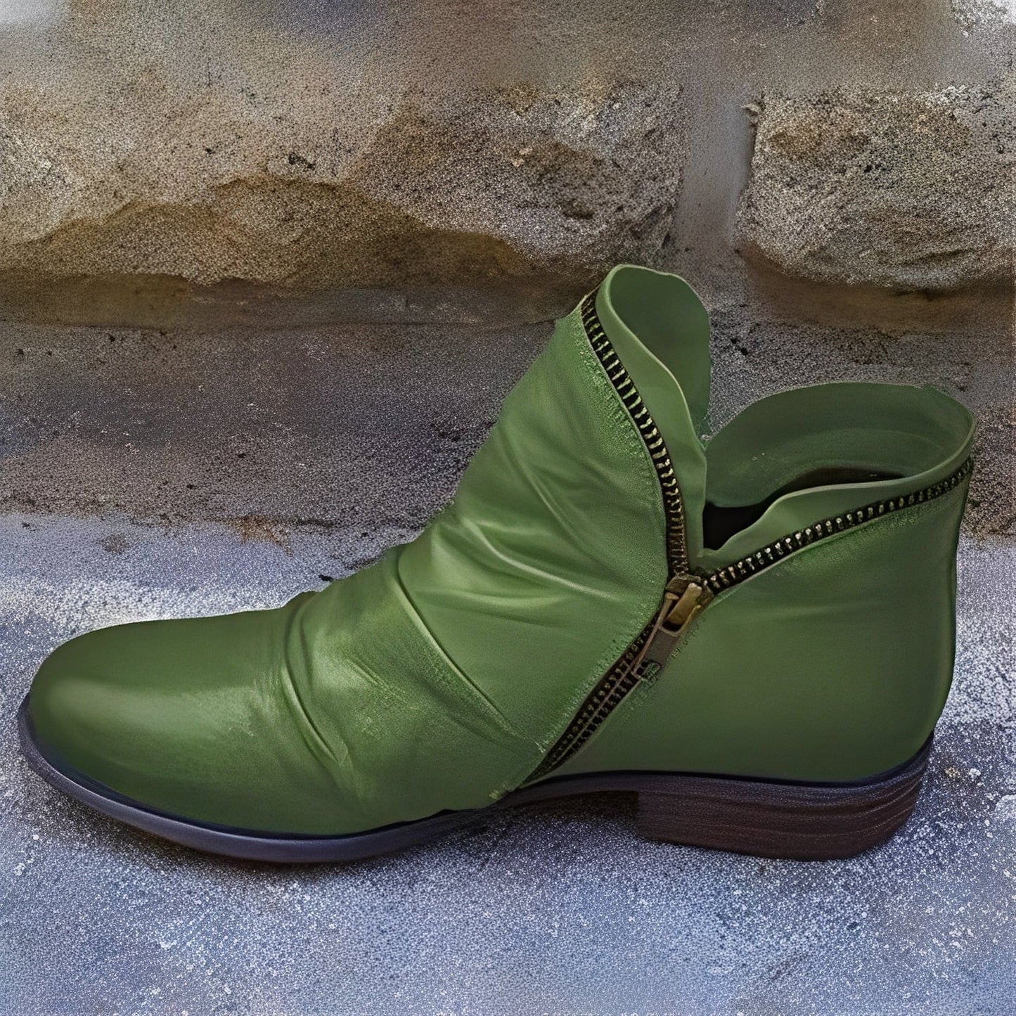 Veronica - Klassische Damenlederstiefel mit Reißverschluss