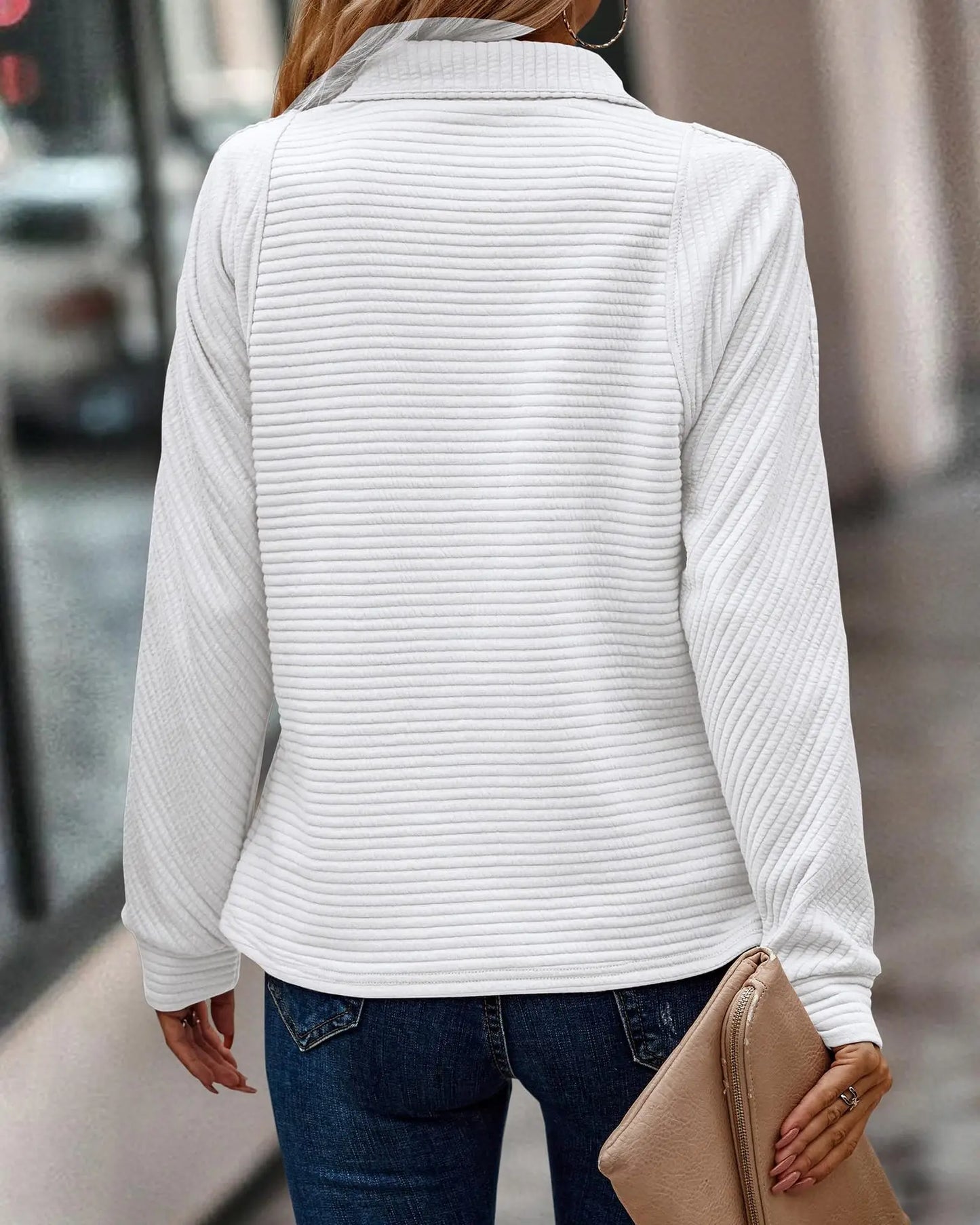 Vina – Eleganter Pullover mit halbem Reißverschluss