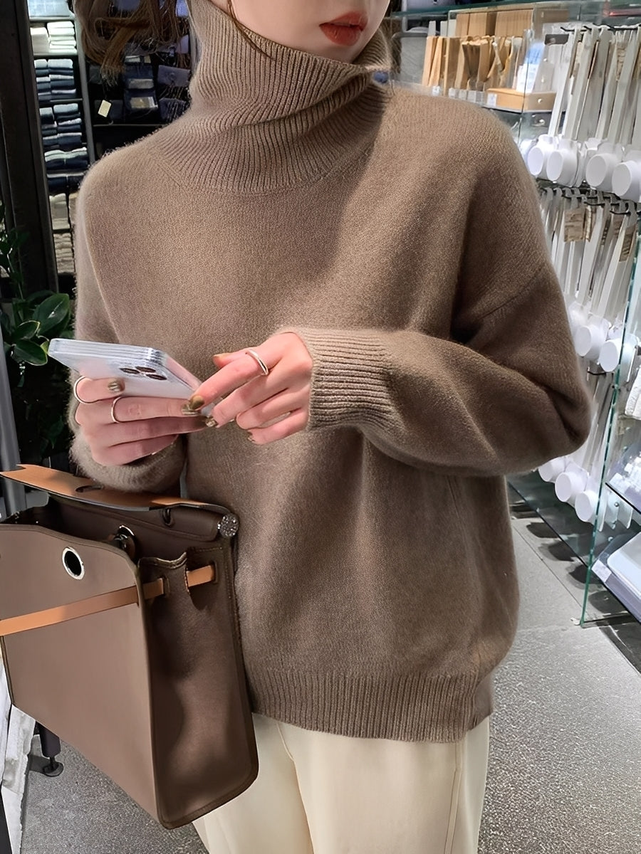Adrienne - Eleganter, lässiger Kaschmir-Rollkragenpullover
