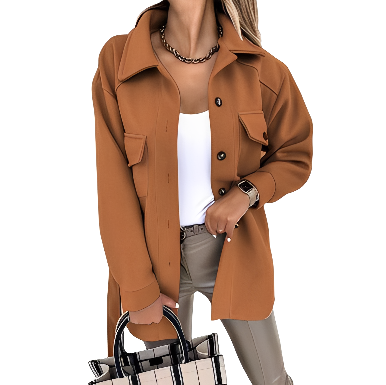 Bethanie - Leichte Damenjacke mit Kragen und Knöpfen