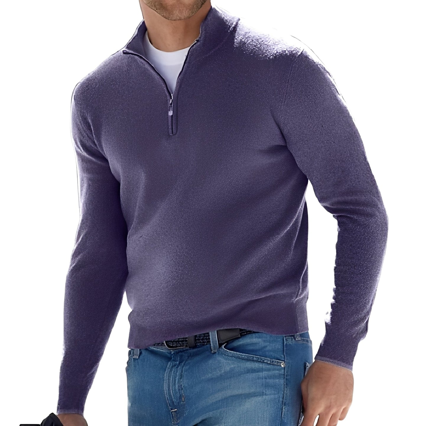 Nash - Herrenpullover mit kurzem Zipper