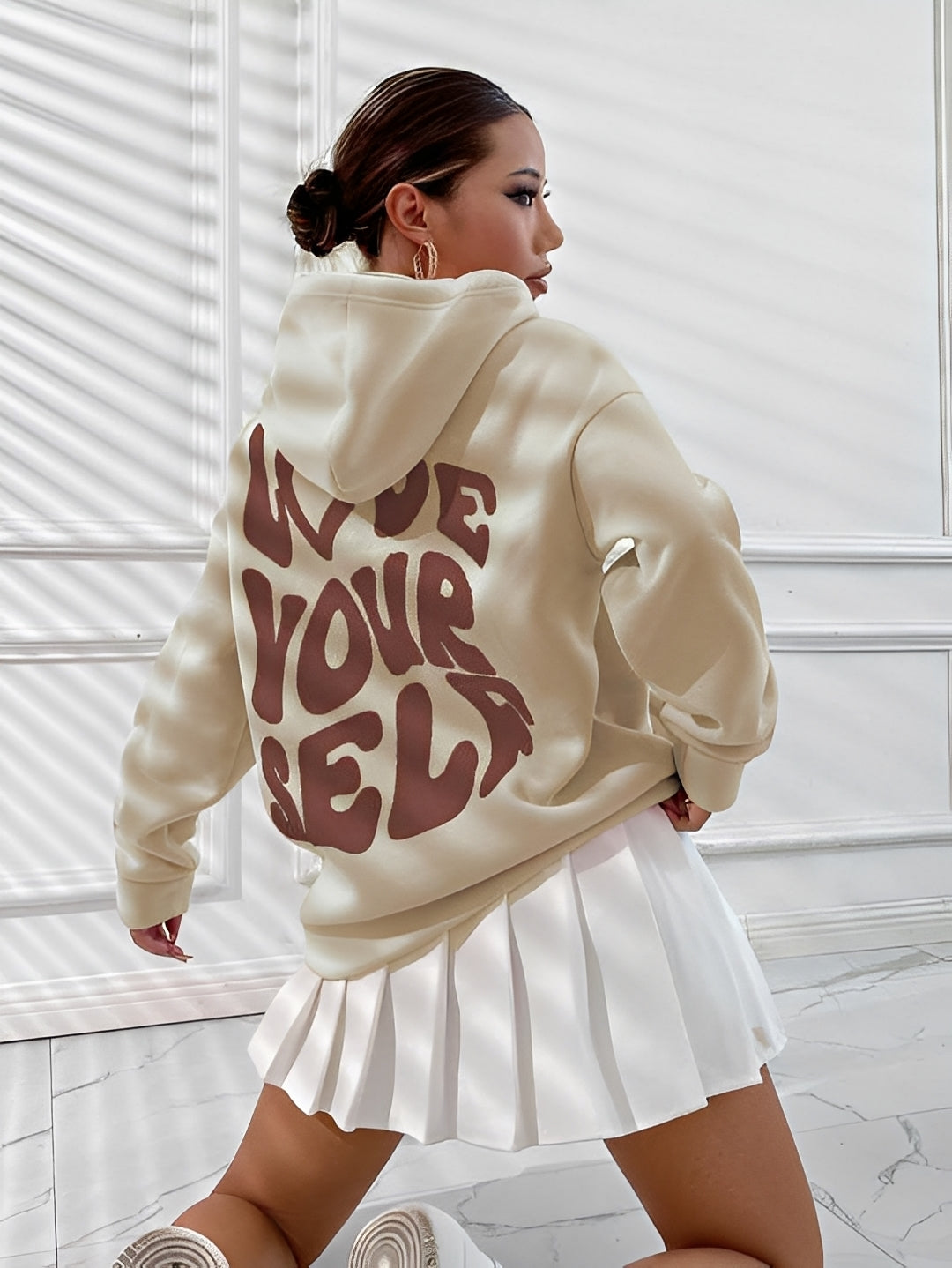 Rebeccah - Locker geschnittener Damen-Hoodie mit Aufdruck