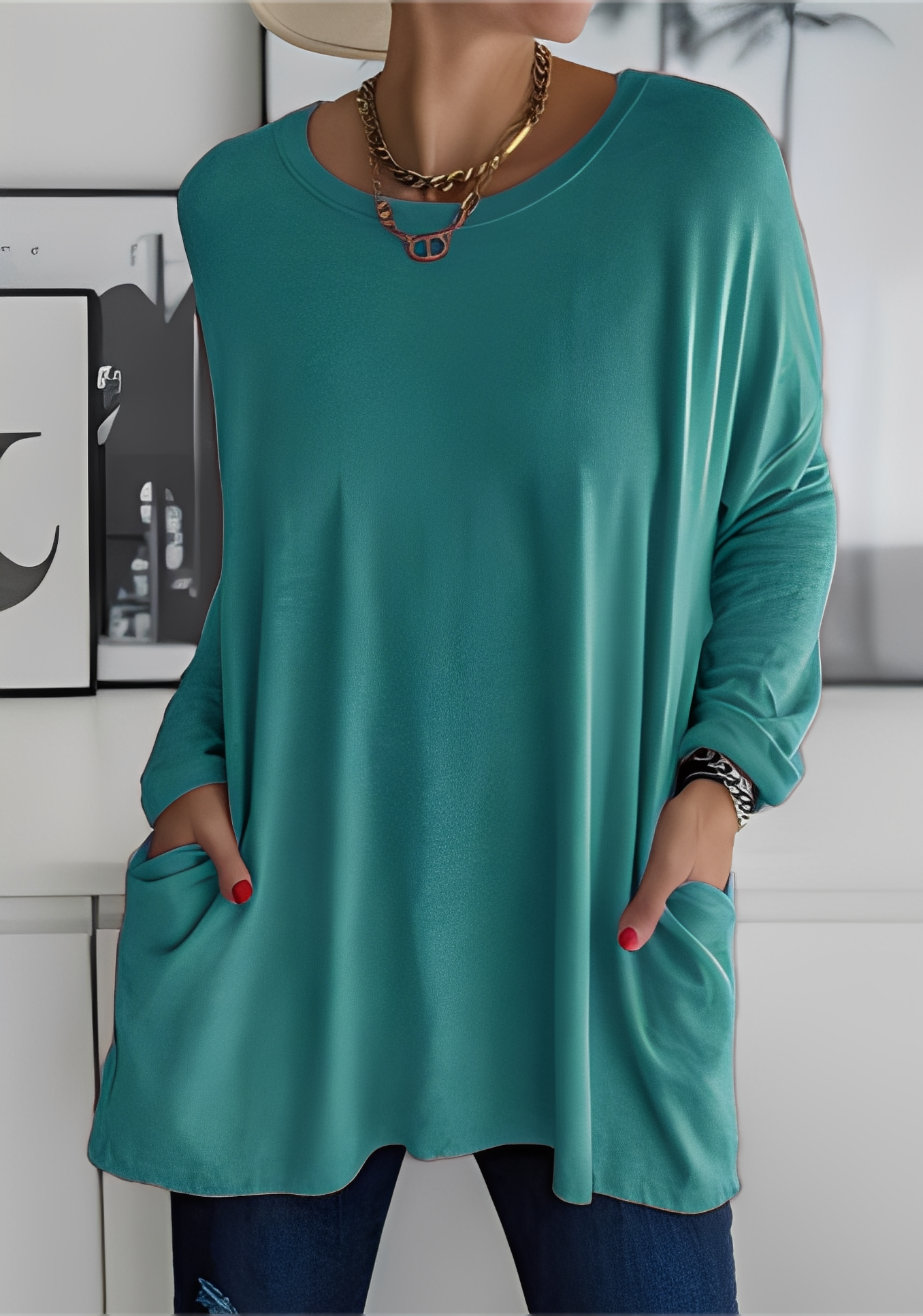 Krystle - Damen-Langarmshirt mit Taschen für Bequemlichkeit