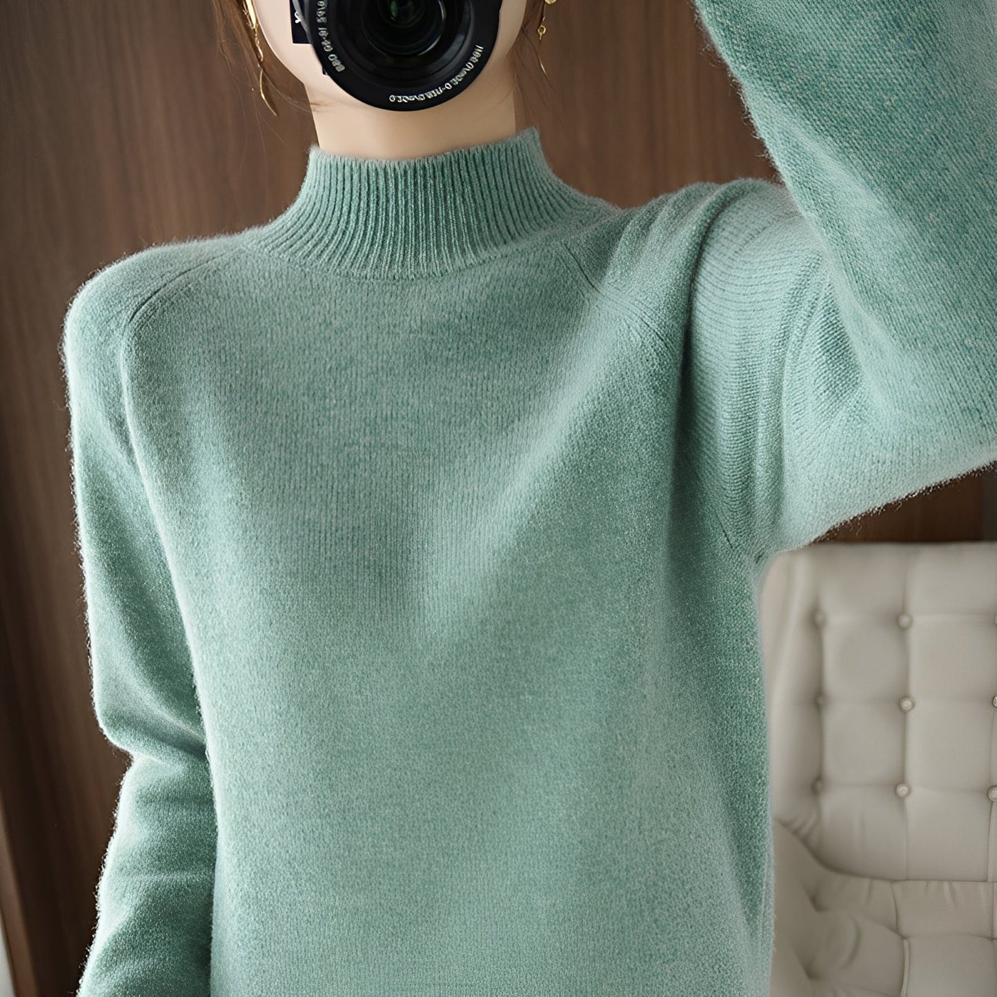 Ulyssa - Eleganter Damen-Kaschmir-Turtleneck-Pullover