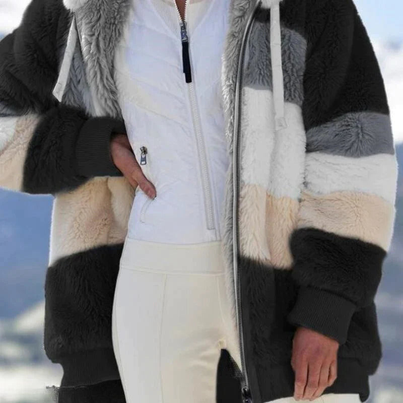 Alice – Kuschelige Tweed-Kapuzenjacke mit Wollfutter
