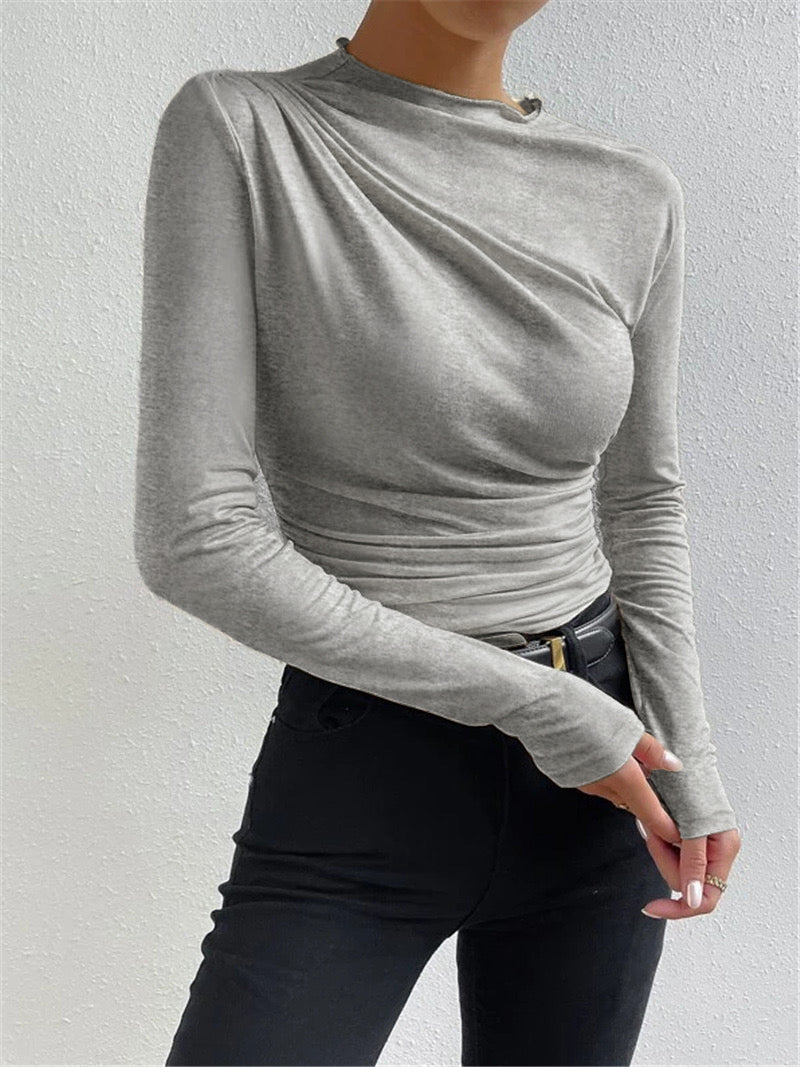 Livia – Langarmshirt mit Falten
