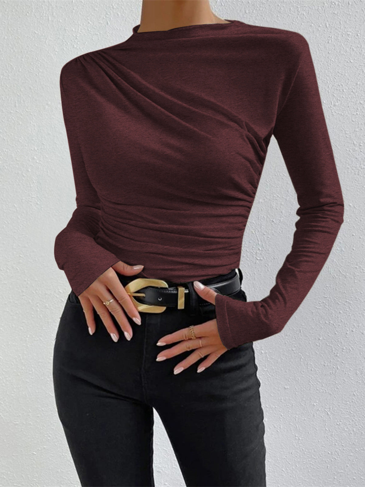 Livia – Langarmshirt mit Falten