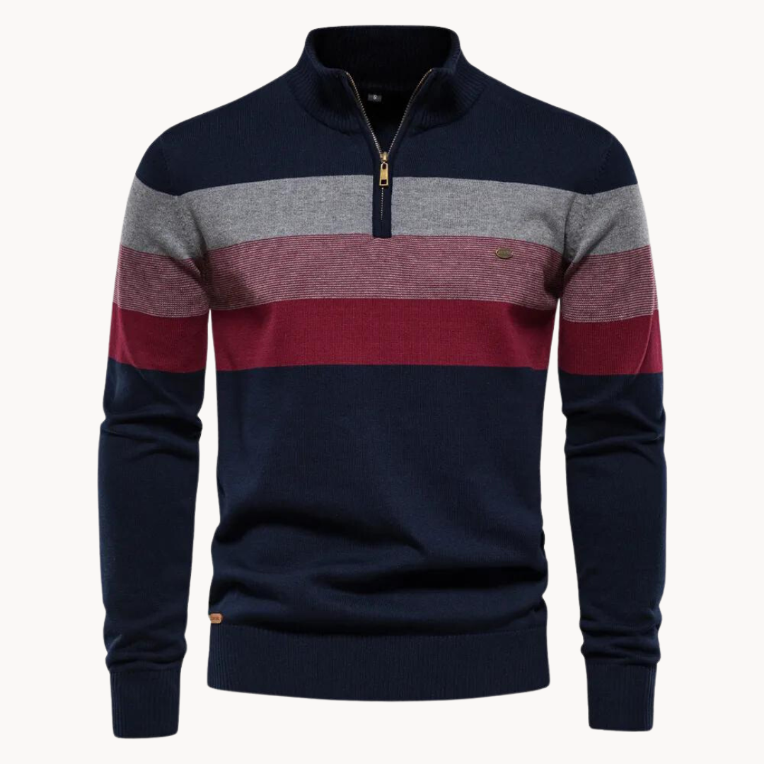 Aurullo - Pullover mit Reißverschluss an einem Viertel