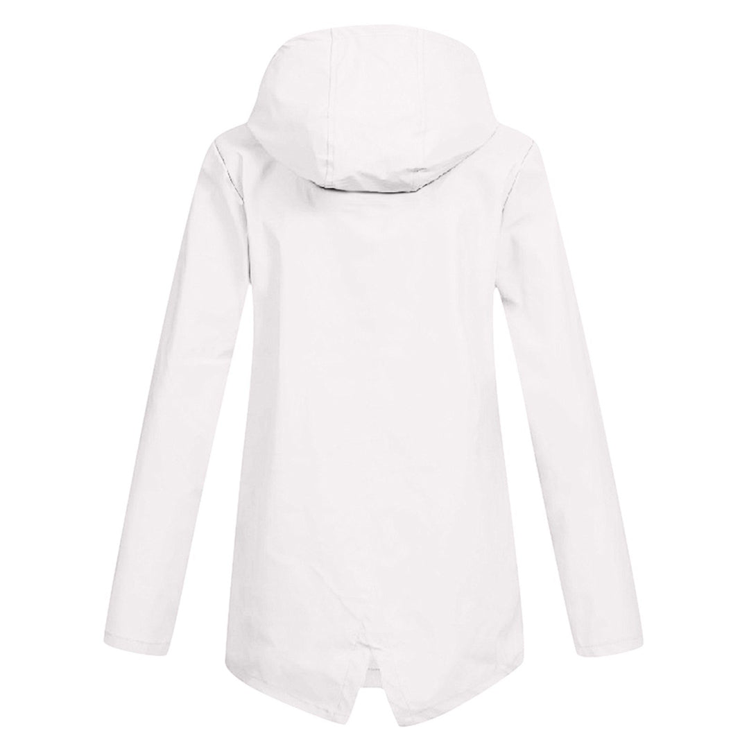 Aredhel - Damen Regenjacke mit Kapuze, lang geschnitten