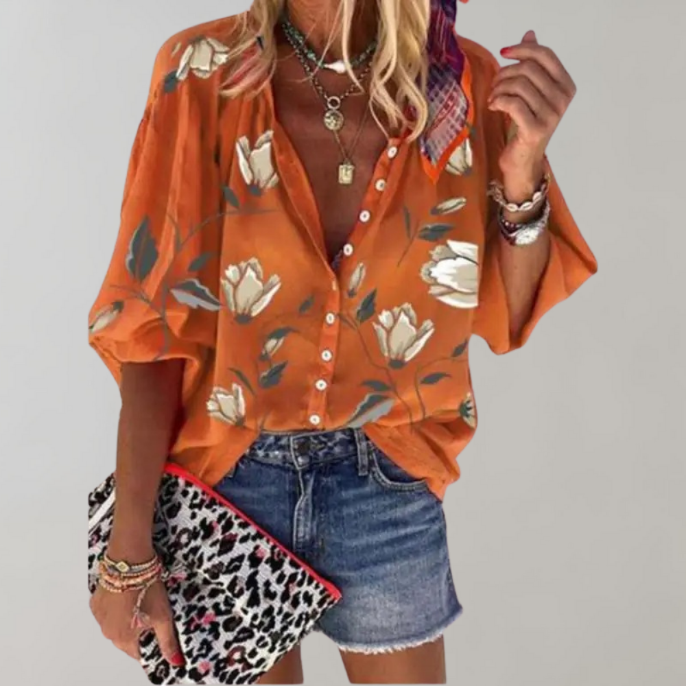 Melian - Damenbluse mit Blumenmotiv